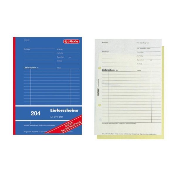 herlitz Formularbuch "Liefer-/Empfangsschein 204", DIN A5