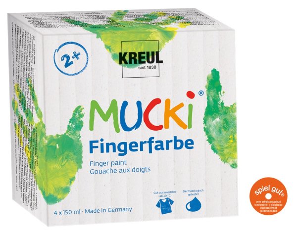 KREUL MUCKI prstová farba - 4-dielna sada - 150 ml