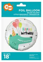 Happy Birthday Krokodil Folienballon - 36 cm