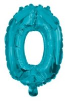 Folienballon Ziffer-/Zahlenballon Nummer 0 blau 32cm