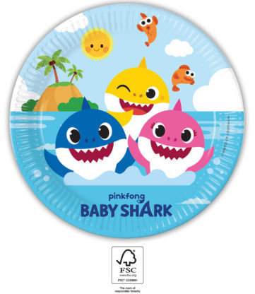 Javoli Party tanier pap. Baby Shark 8ks