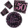 Party-Set 32-teilig "Happy Birthday" Black / Pink 50er 23 cm