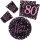 Party-Set 32-teilig "Happy Birthday" Black / Pink 80er 23 cm