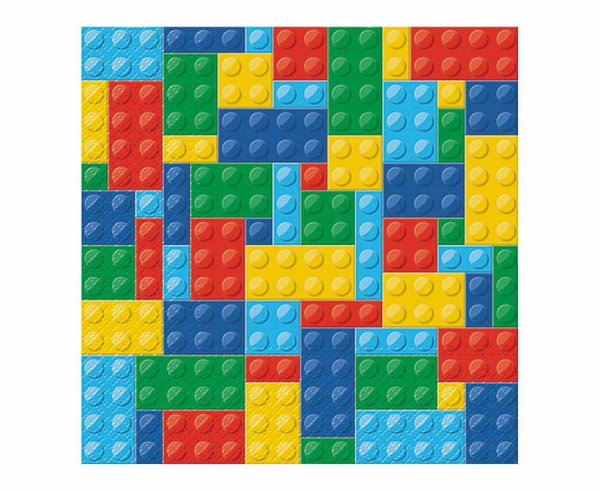 Party Servietten 33 x 33 cm 20 Stück "Colorful Bricks"