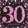 Party Servietten 33 x 33 cm 16 Stück "Happy Birthday" Black / Pink 30er