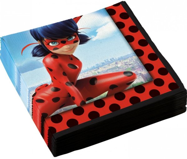 Party Servietten 33 x 33 cm 20 Stück "Miraculous Ladybug"