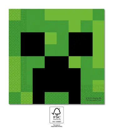Party Servietten 33 x 33 cm 20 Stück "Minecraft" green