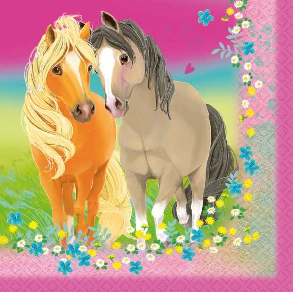 Party Servietten 33 x 33 cm 20 Stück "Pretty Pony"