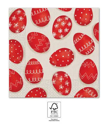 Party Servietten 33 x 33 cm 20 Stück "Ostern" Red Eggs