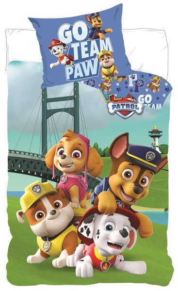 Bettwäsche 140 x 200 cm / 70 x 90 cm Baumwolle "Paw Patrol" Go Team