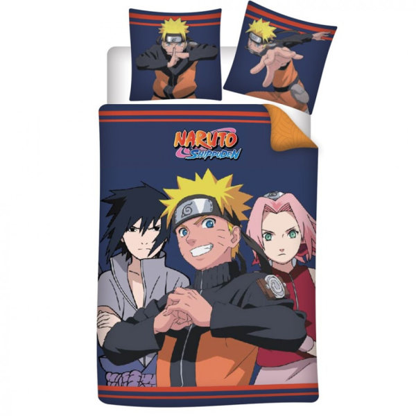 Javoli posteľná bielizeň - 140 x 200 cm / 63 x 63 cm - polyester - Naruto - sebavedomé trio