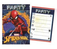 Einladungskarten 5-teilig "Spiderman" Party