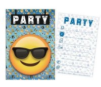 Einladungskarten 5-teilig "Smiley" Party