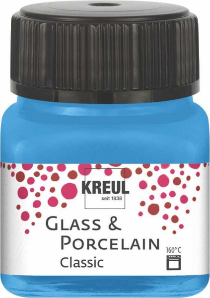 KREUL Classic farba na sklo a porcelán - svetlomodrá - 20 ml