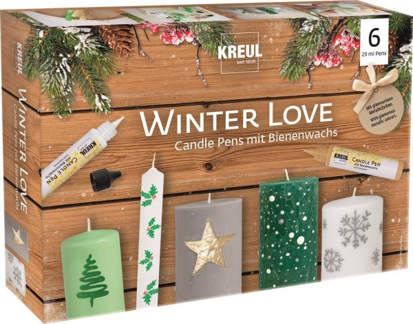 KREUL Candle Pen pero na sviečky - sada Winter Love - 6 farieb