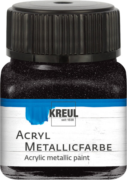 KREUL akrylová metalická farba - čierna - 20 ml