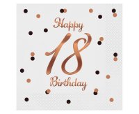 Party Servietten 33 x 33 cm 20 Stück "Happy Birthday" black / gold 18er