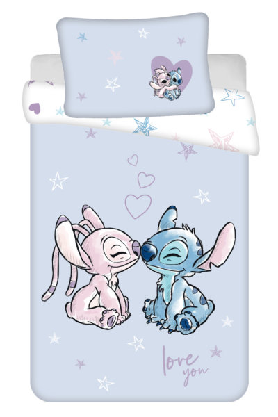 Bettwäsche Disney Lilo and Stitch Purple Kinder 100×135 cm, 40×60 cm