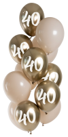 Folat Ballon 33 cm 12 Stück - Golden Latte 40 Jahre