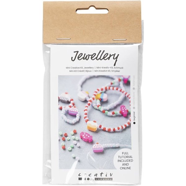 creativ company Mini Kreativ Set Schmuck, Elastisches Armband und Ring