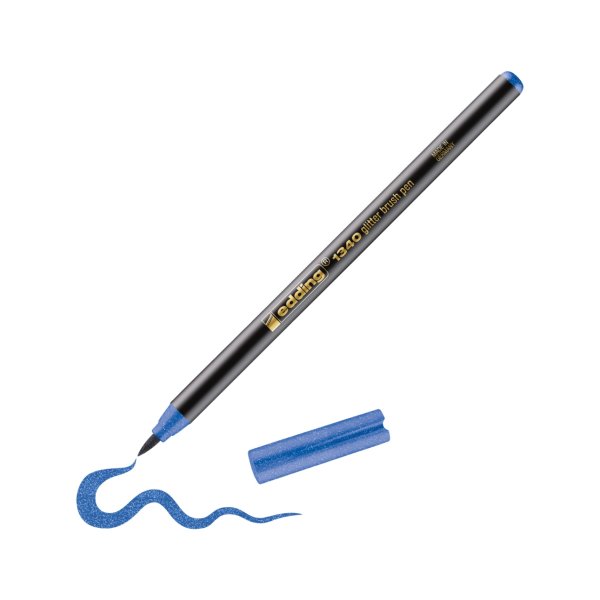 edding 1340 glitzer Pinselstift blau