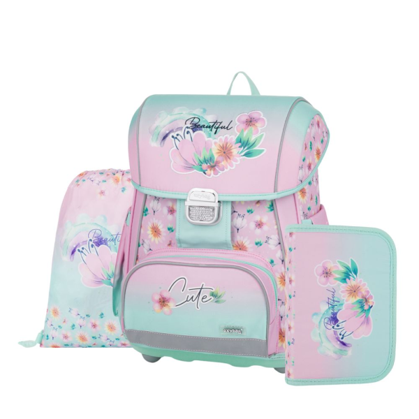 oxybag Schultaschenset 3-teilig PREMIUM COOL Beautiful Flowers