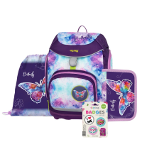 oxybag Schulrucksackset 4-teilig OXY SHERPY Butterfly...