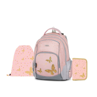 oxybag Schulrucksackset 3-teilig OXY GO Butterfly Gold