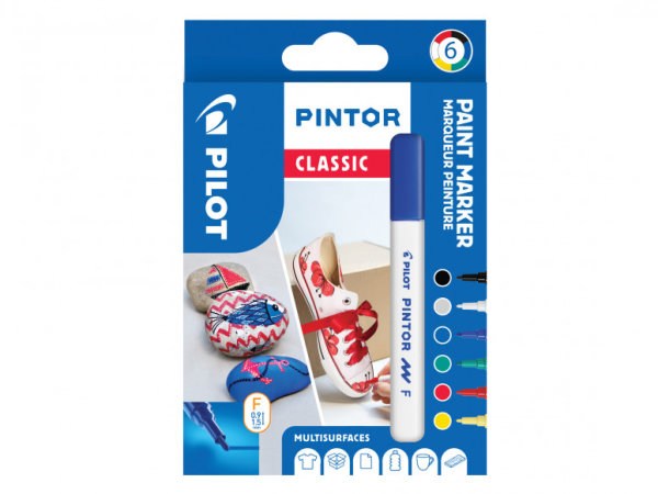 PILOT Pigmentmarker PINTOR, fein, 6er Set "CLASSIC MIX"
