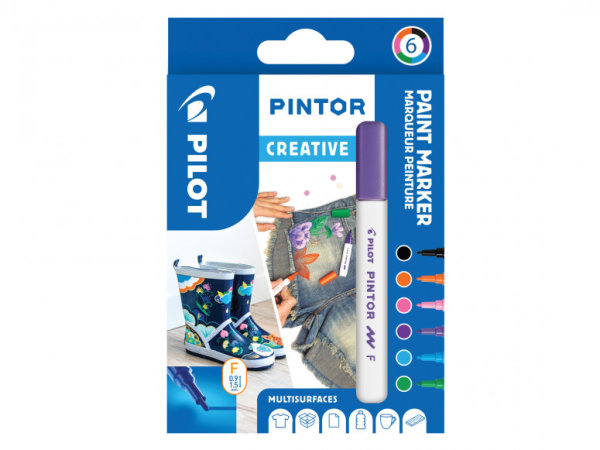 PILOT Pigmentmarker PINTOR, fein, 6er Set "FUN MIX"