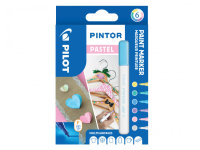 PILOT Pigmentmarker PINTOR, fein, 6er Set "PASTEL...