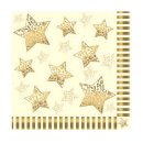 PAPSTAR - Weihnachtsservieten 33 x 33 cm - creme - Sterne