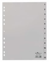 DURABLE Kunststoff-Register, Zahlen, A4, 12-teilig, 1 - 12