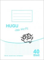 HUGU Schulheft A5 karriert 5mm mit Rahmen 40 Blatt