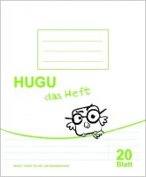 HUGU Schulheft Quart liniert 10mm mit Korrekturrand 20 Blatt