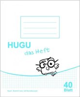 HUGU Schulheft Quart kariert 5mm mit Korrekturrand 40 Blatt