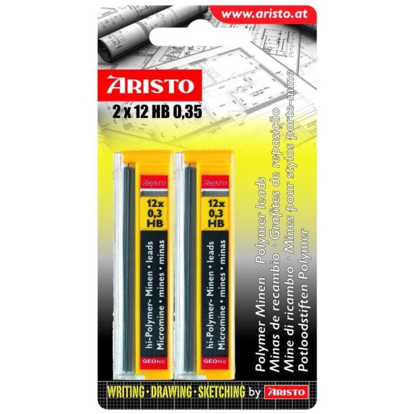 ARISTO Hi-Polymer tenké tuhy HB 0,35mm 2 x 12ks (AR8630B)