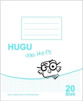 HUGU Schulheft Quart kariert 5mm mit Korrekturrand 20 Blatt